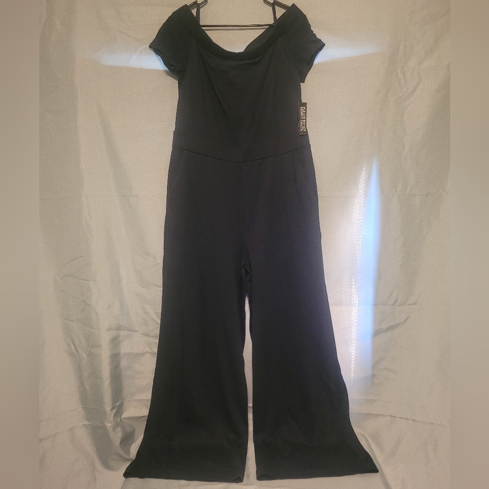 NWT NY&C Navy Blue Jumper 1 Piece Pockets Size XL Bellbottom